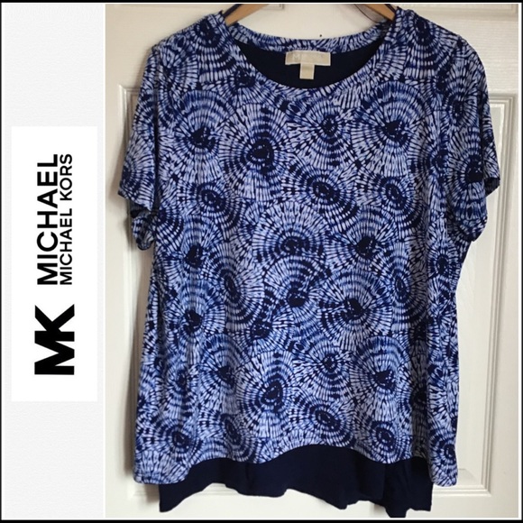 Michael Kors Short Sleeve Printed Top - Picture 1 of 8
